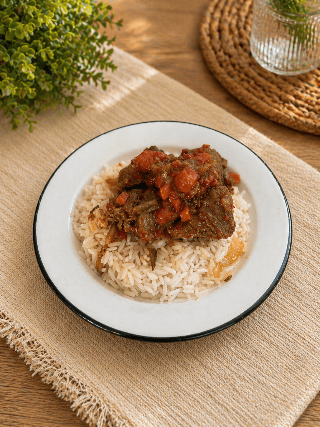 Ragú de ternera con arroz